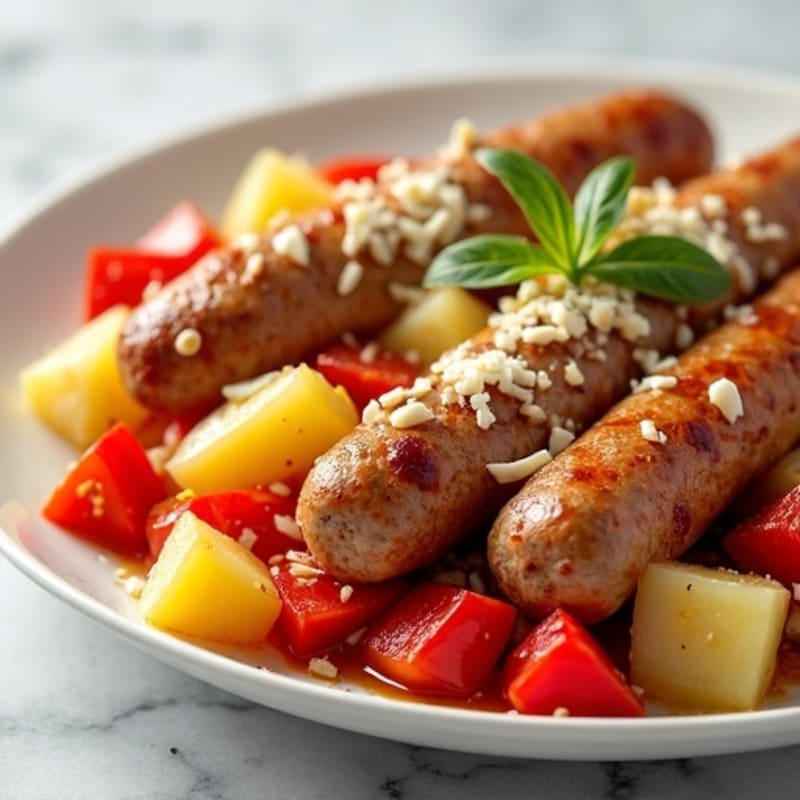 Hearty Lean Sausage and Roasted Potato Bake with Bell Peppers