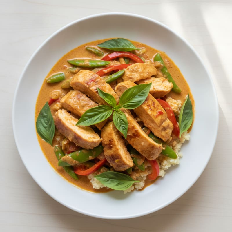 Red Curry Coconut Chicken with Basil