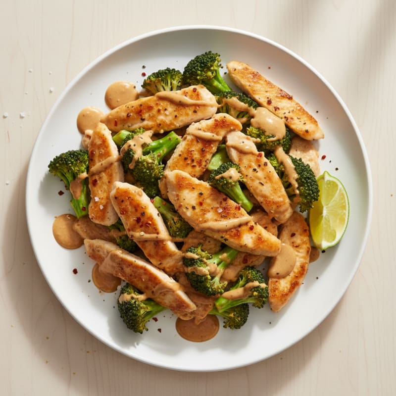 Chicken and Broccoli with Peanut Sauce