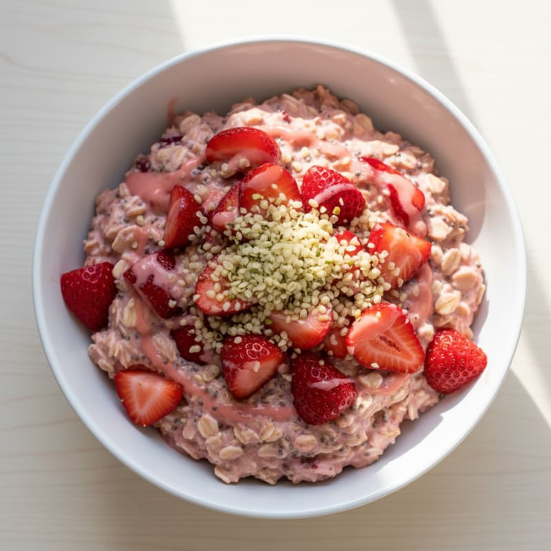 Creamy Strawberry Shortcake Overnight Oats