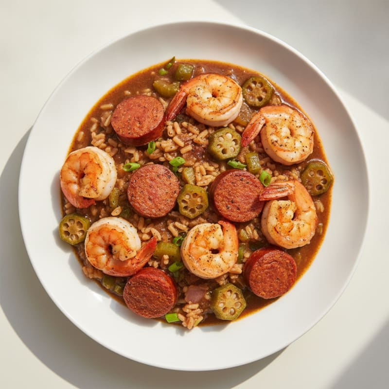Creole Sausage and Shrimp Gumbo