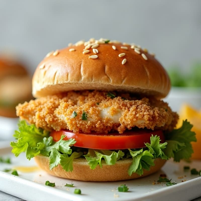Crispy Herb-Crusted Chicken Sandwich with Honey Drizzle