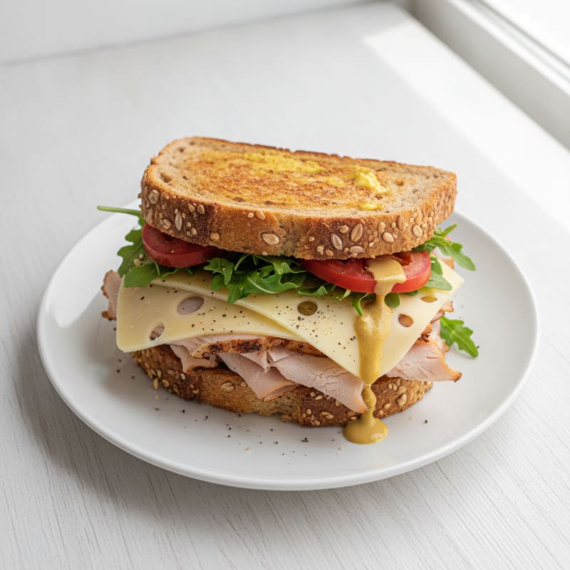 Turkey and Swiss on Wheat
