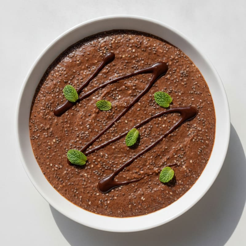 Creamy Cottage Cheese Protein Pudding with Cocoa and Chia
