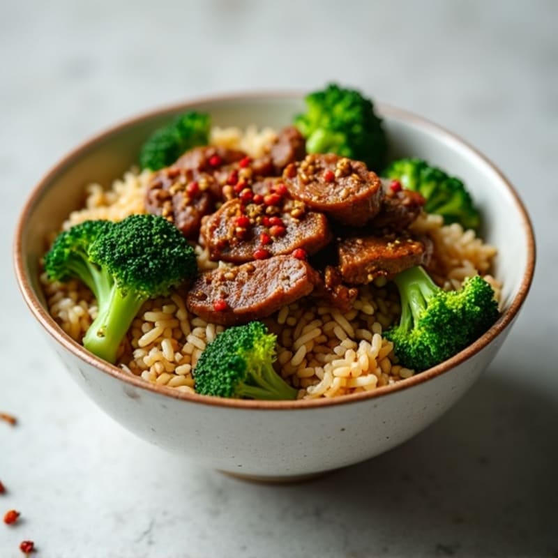 Ginger-Garlic Beef and Broccoli Rice Bowl