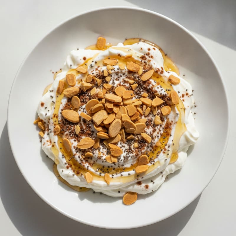 Creamy Greek Yogurt Protein Pudding with Chopped Almonds