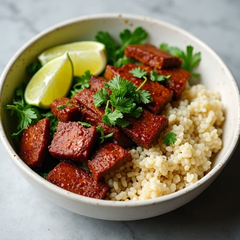 Spicy Lime-Marinated Beef Bowl with Cilantro Cauliflower Rice