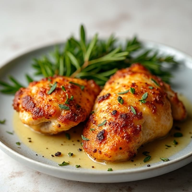 Crispy Herb-Roasted Chicken Thighs with Garlic