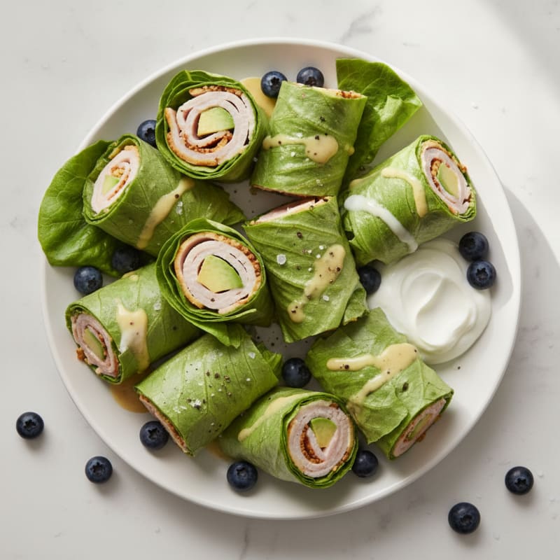 Deli Turkey and Swiss Lettuce Wraps
