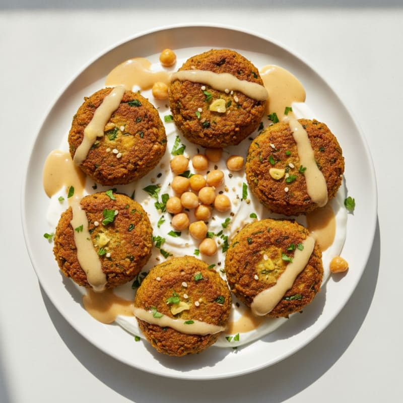 Crispy Falafel with Lemon-Tahini Drizzle