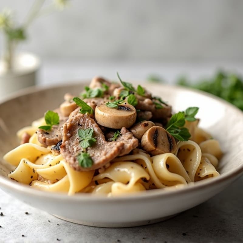 Creamy Lean Beef and Mushroom Stroganoff