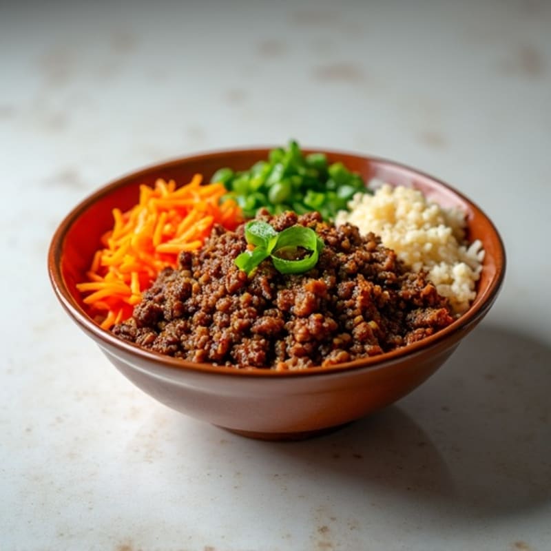 Spicy Korean-Style Ground Beef Rice Bowl