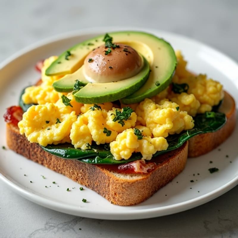 Egg White Scramble with Spinach and Turkey Bacon