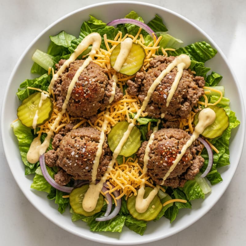 Deconstructed Big Mac Burger Bowl