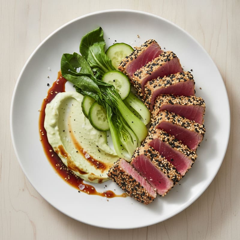 Pan-Seared Ahi Tuna with Wasabi Mayo