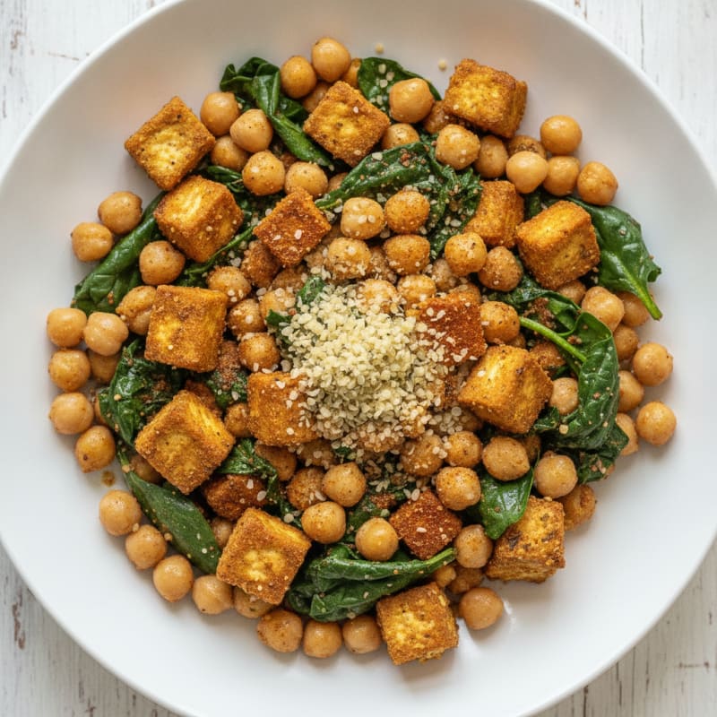 Spiced Chickpea and Spinach Bowl