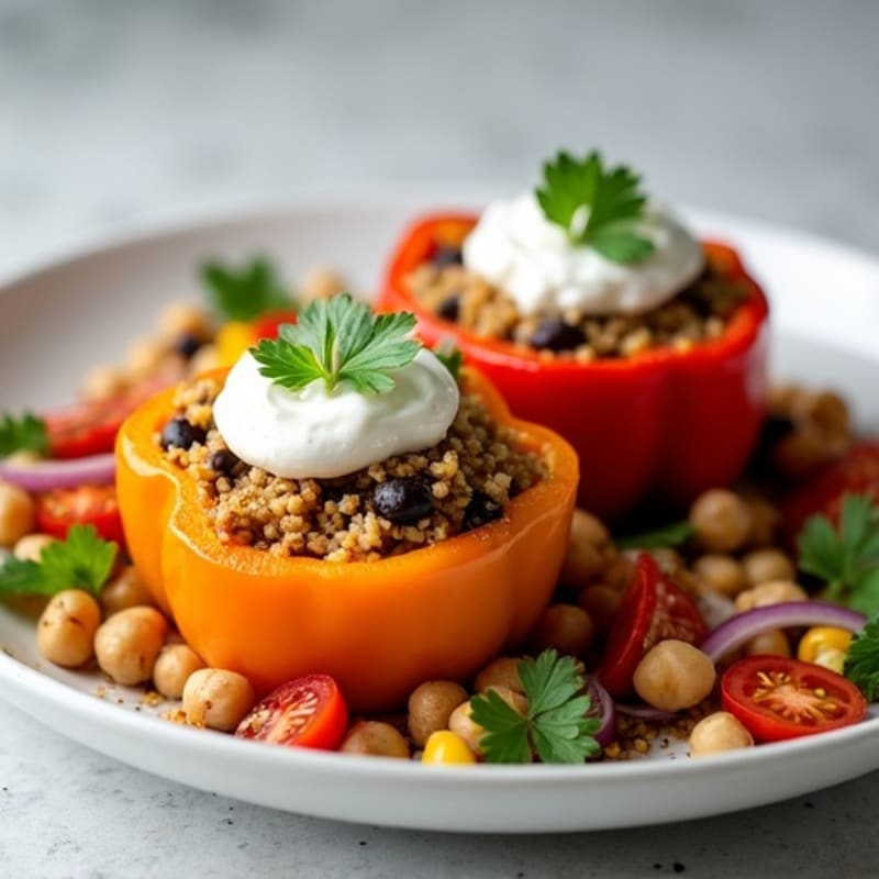 Roasted Zesty Quinoa Stuffed Peppers