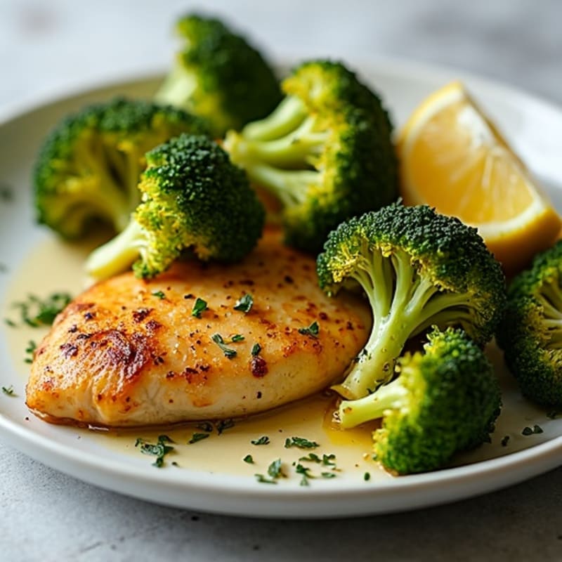 Sheet Pan Lemon-Herb Chicken with Roasted Crispy Broccoli