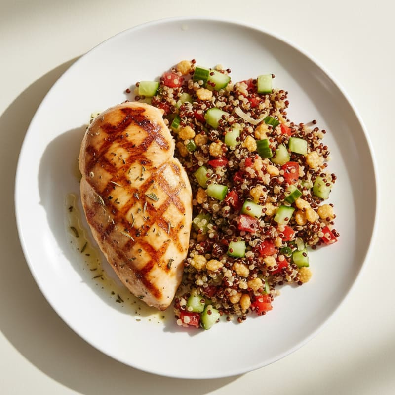 Grilled Chicken Breast with Crunchy Quinoa Salad