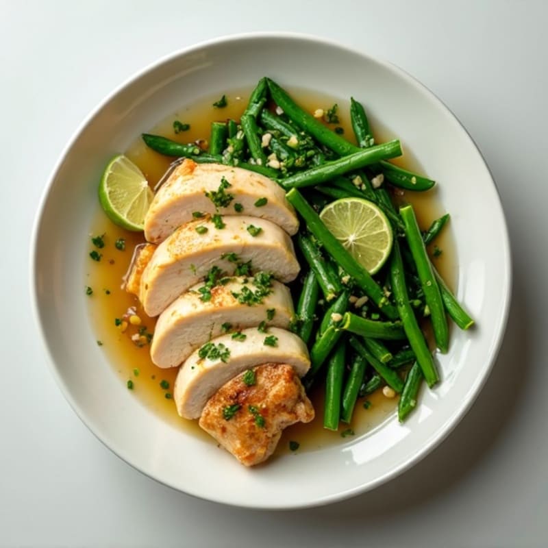 Chicken and Green Vegetable Coconut Simmer