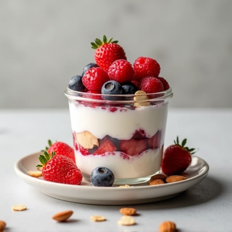 Greek Yogurt Protein Parfait with Mixed Berries