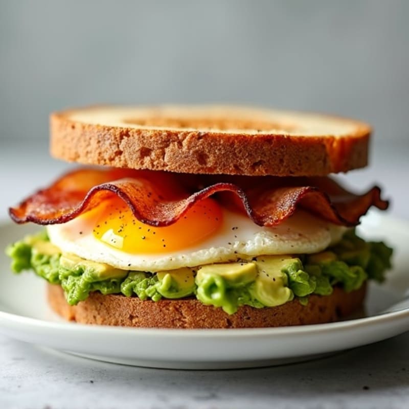 Crispy Turkey Bacon & Smashed Avocado Sandwich