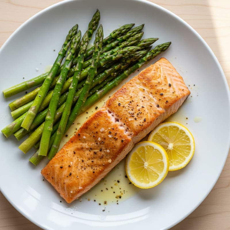 Golden Turmeric-Roasted Salmon with Tender Asparagus