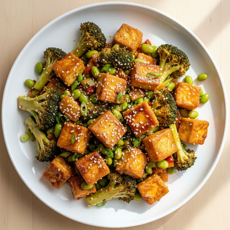 Sesame-Ginger Tofu and Broccoli Stir-Fry