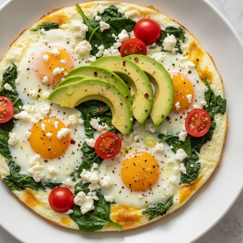 Baked Eggs with Avocado and Feta