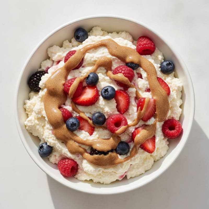 Greek Yogurt Protein Mousse with Mixed Berries