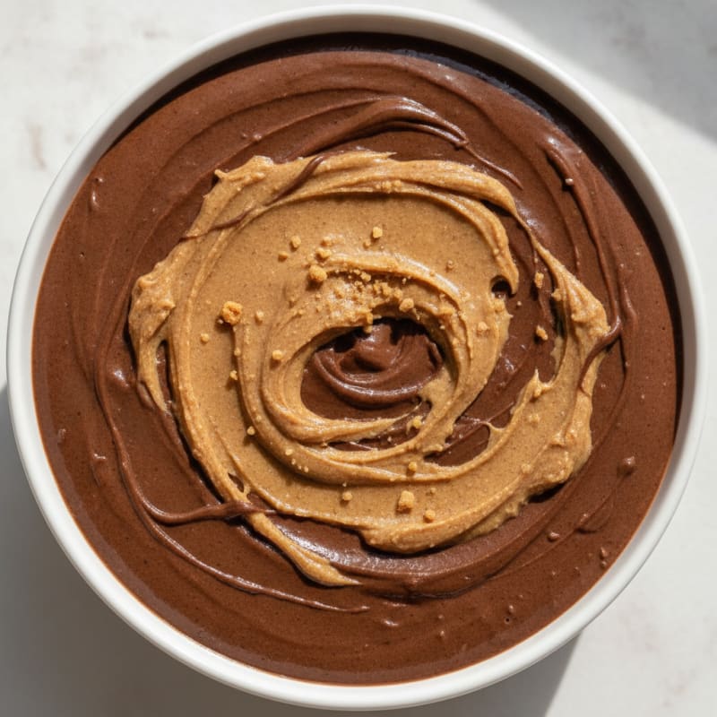 Silky Chocolate Protein Pudding with Almond Butter Swirl