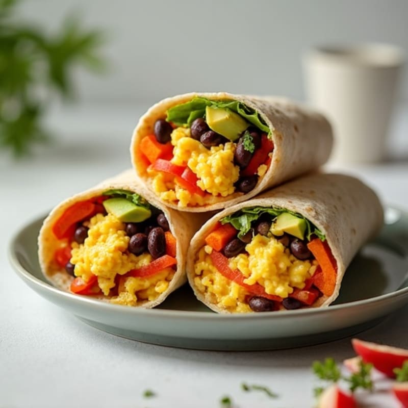 Creamy Scrambled Egg and Roasted Sweet Potato Burrito