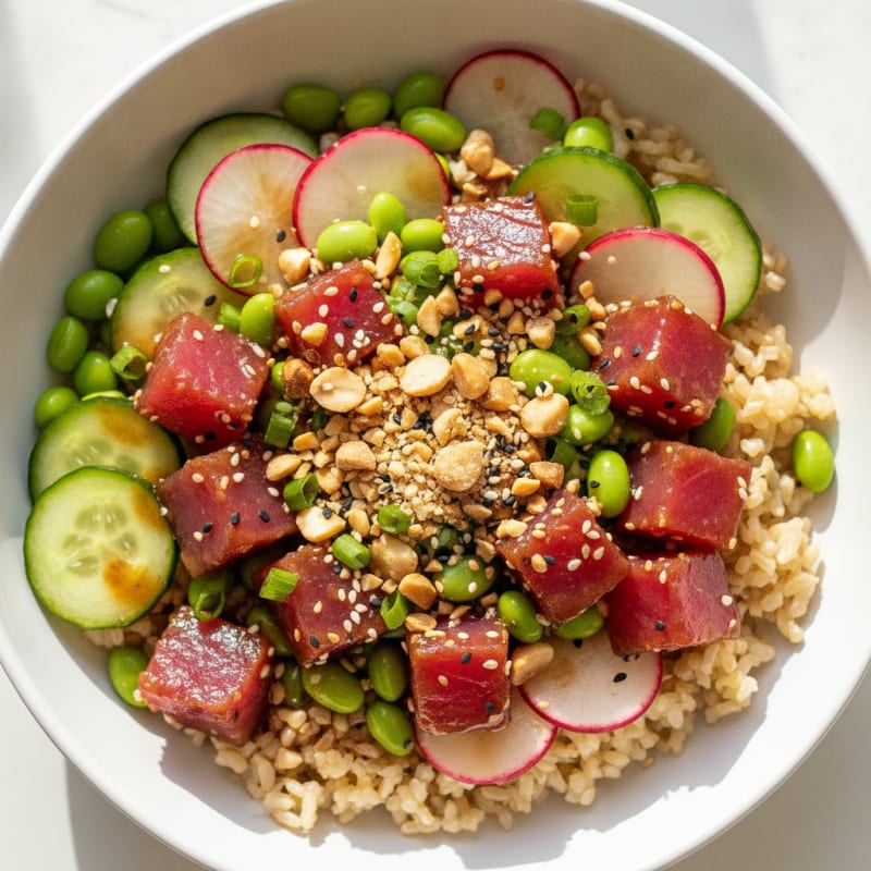 Ahi Tuna Poke Bowl with Macadamia Nuts