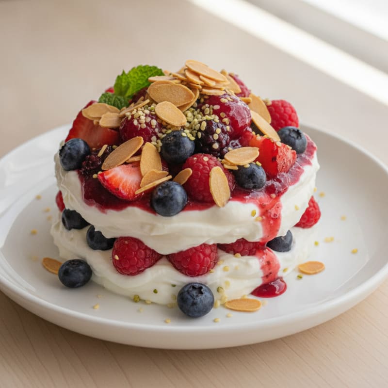 Greek Yogurt Protein Parfait with Mixed Berries