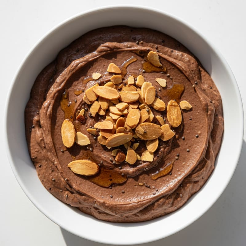 Silky Chocolate Protein Pudding with Almonds