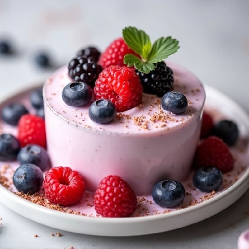 Silky Greek Yogurt Protein Mousse with Berries