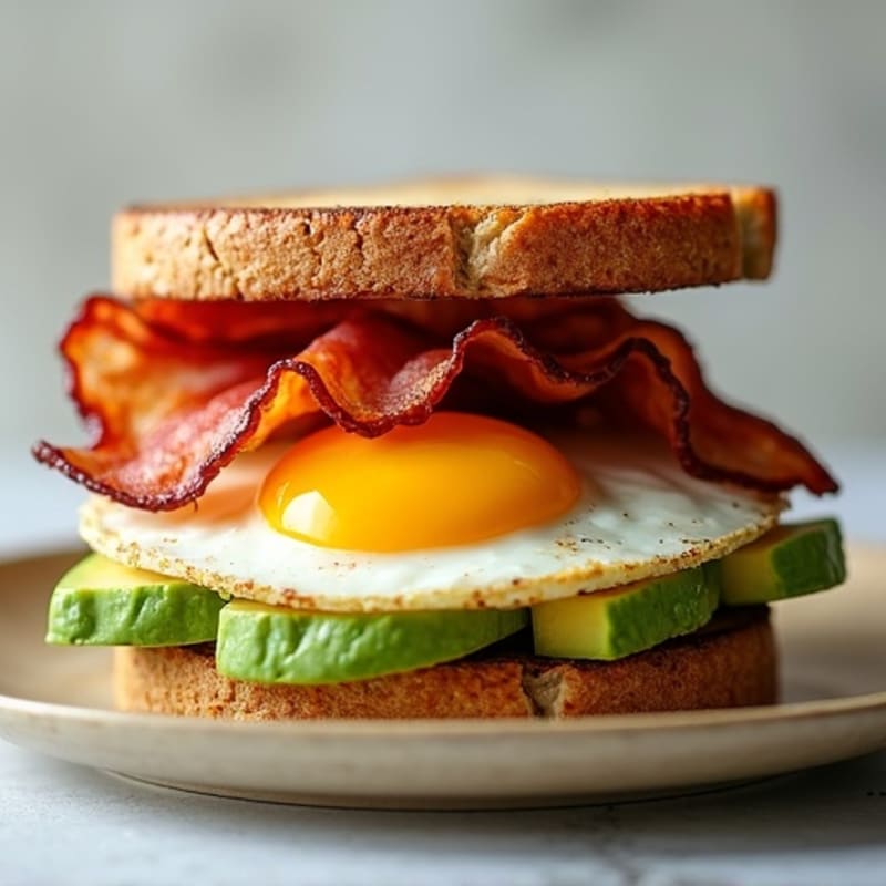 Crispy Turkey Bacon and Avocado Stack Sandwich