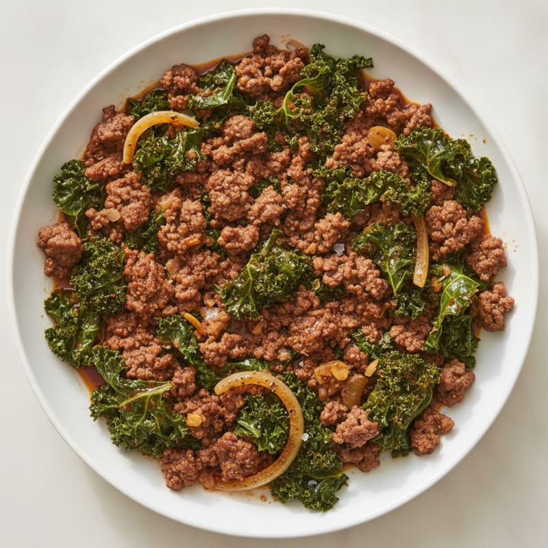 Lean Ground Beef and Kale Skillet