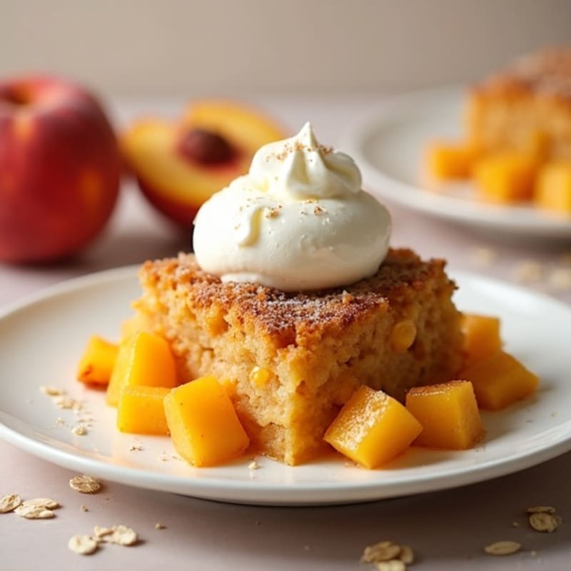 Warm Peach Cobbler Protein Bake