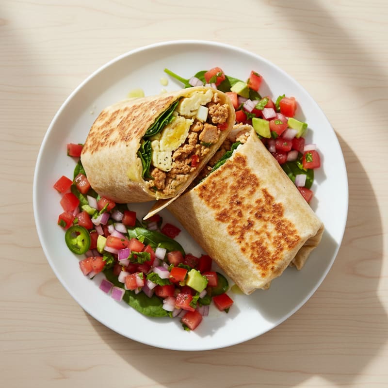 Loaded Breakfast Burrito with Salsa Fresca