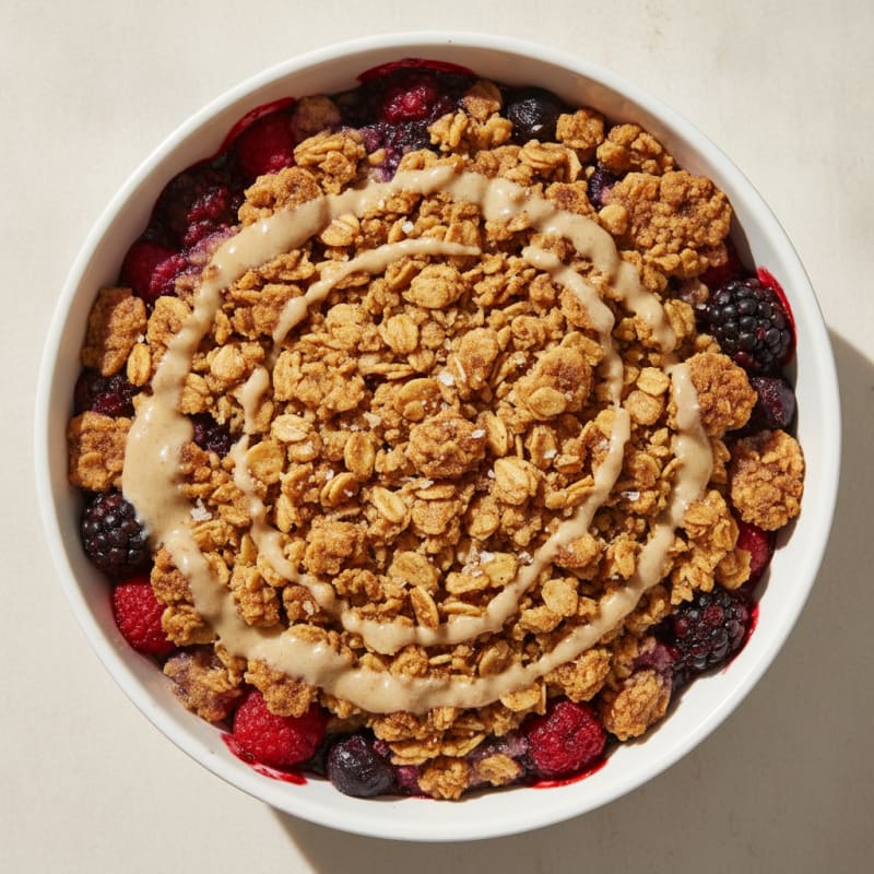 Warm Berry Crumble with Oat Topping