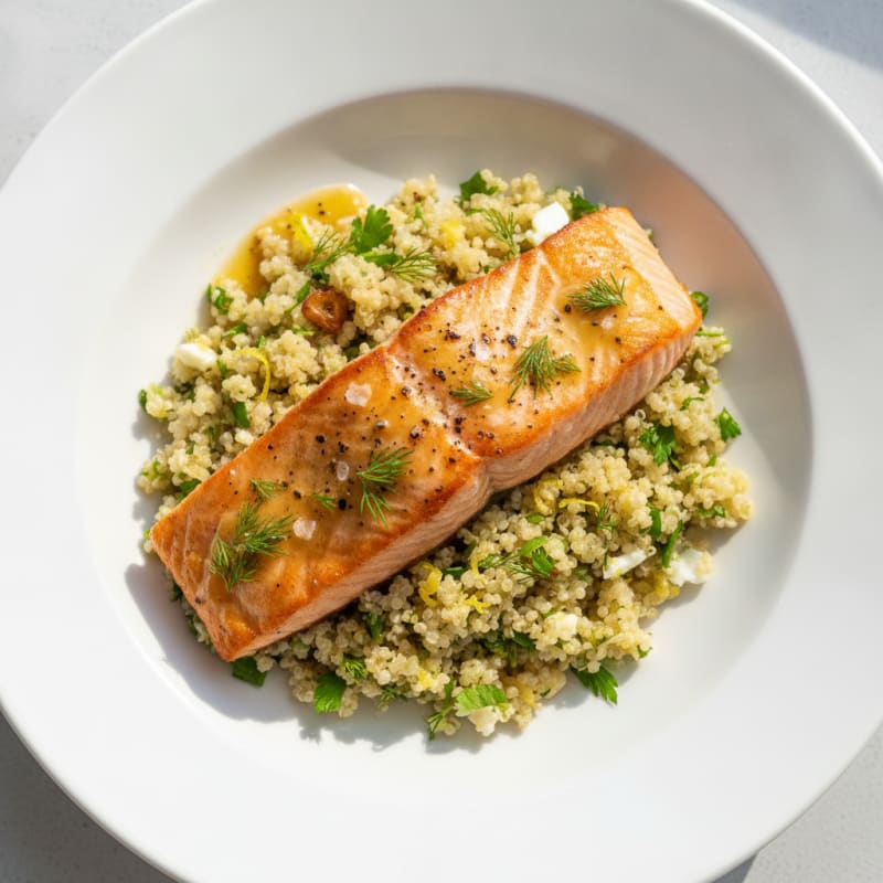 Pan-Seared Salmon with Lemon-Herb Quinoa