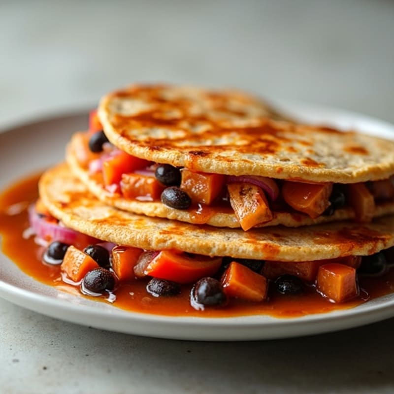 Smoky BBQ Chicken and Black Bean Quesadilla