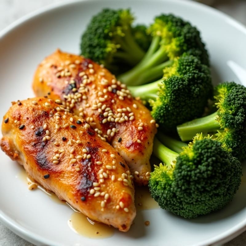 Crispy Baked Sesame-Ginger Chicken with Broccoli
