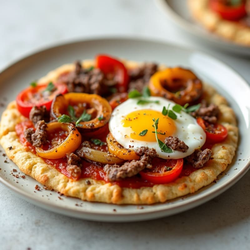 Lean Steak and Roasted Vegetable Pizza on Thin Cauliflower Crust