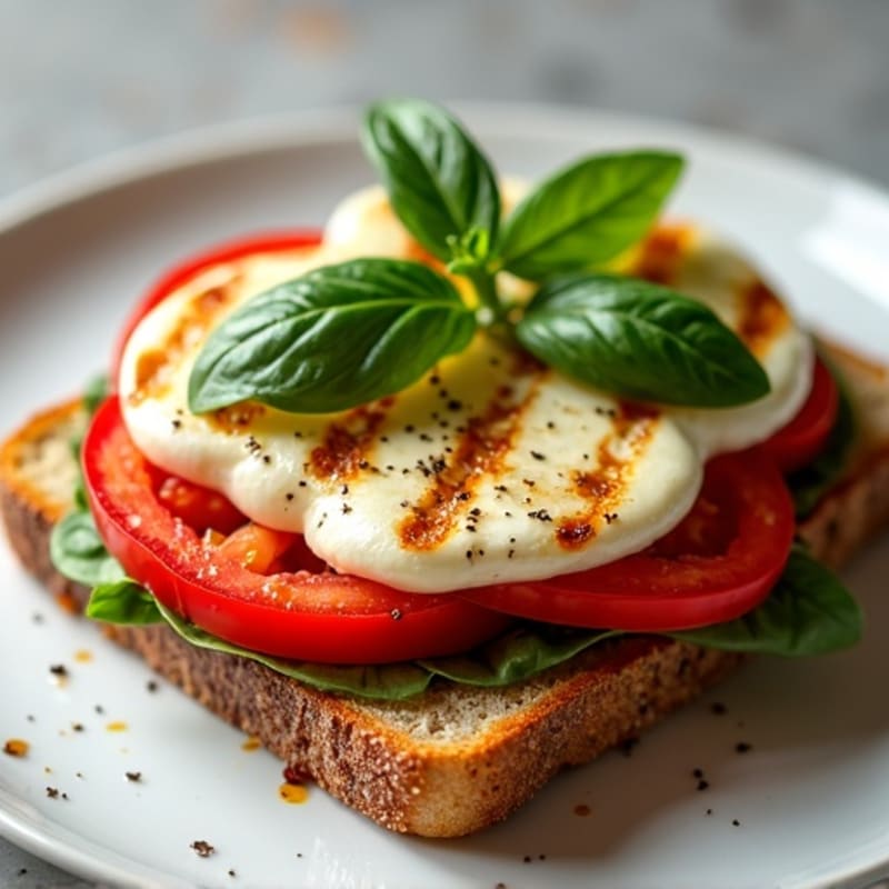 Grilled Tomato, Fresh Mozzarella, and Basil Sandwich