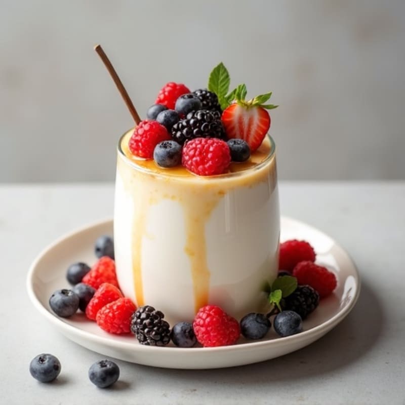 Silky Vanilla Protein Yogurt with Berries
