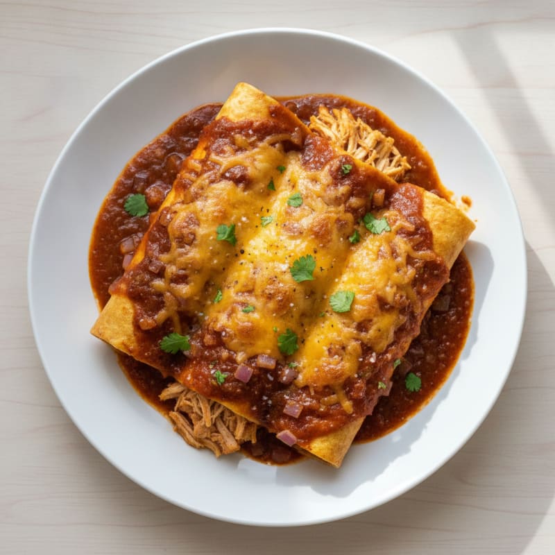 Chicken Enchiladas with Ancho Chili Sauce