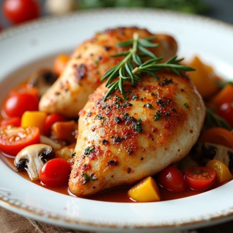 Herb-Roasted Chicken Cacciatore with Garden Vegetables