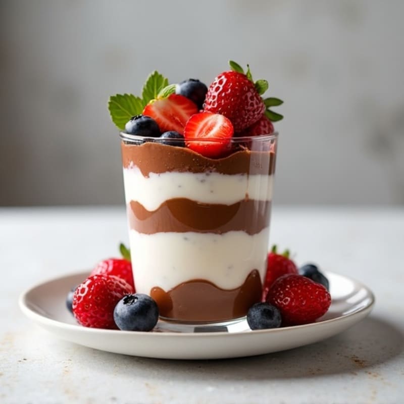 High-Protein Chocolate Fruit Parfait